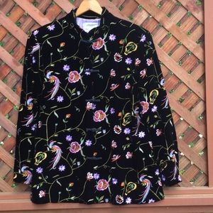 Neiman Marcus embroidered velvet jacket.